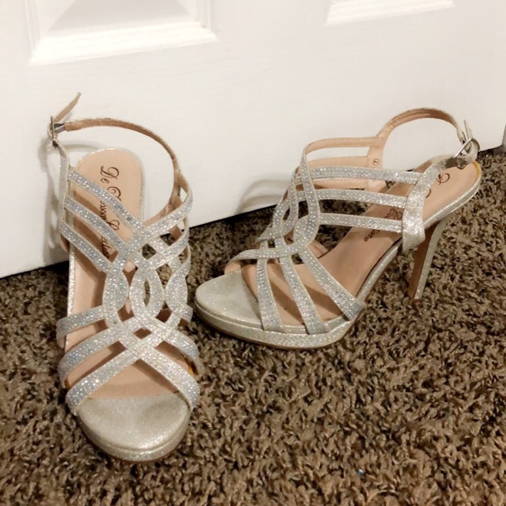 Strappy crystal heels